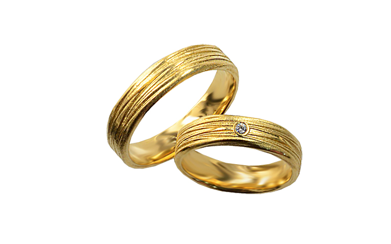 05355+05356-wedding rings, gold 750 with brillant